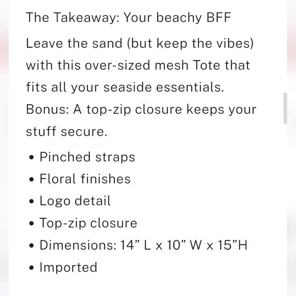 PINK Victoria's Secret Blue Floral Mesh Tote Bag - Picture 5 of 7